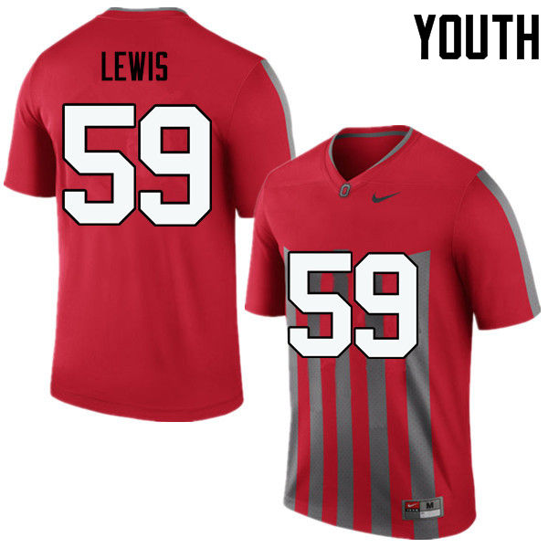 Youth Ohio State Buckeyes #59 Tyquan Lewis College Football Jerseys Game-Throwback